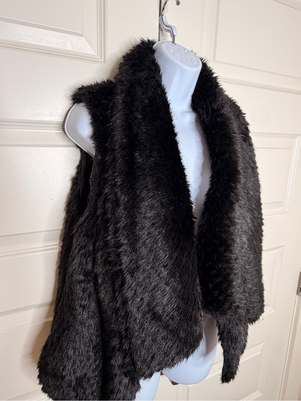 Free Planet Black Faux Fur Open-Front Vest